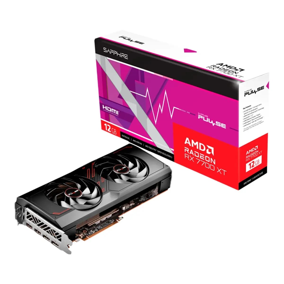 SAPPHIRE Graficka Radeon RX 7700 XT PULSE GAMING 12GB, GDDR6, 2xHDMI/2xDP