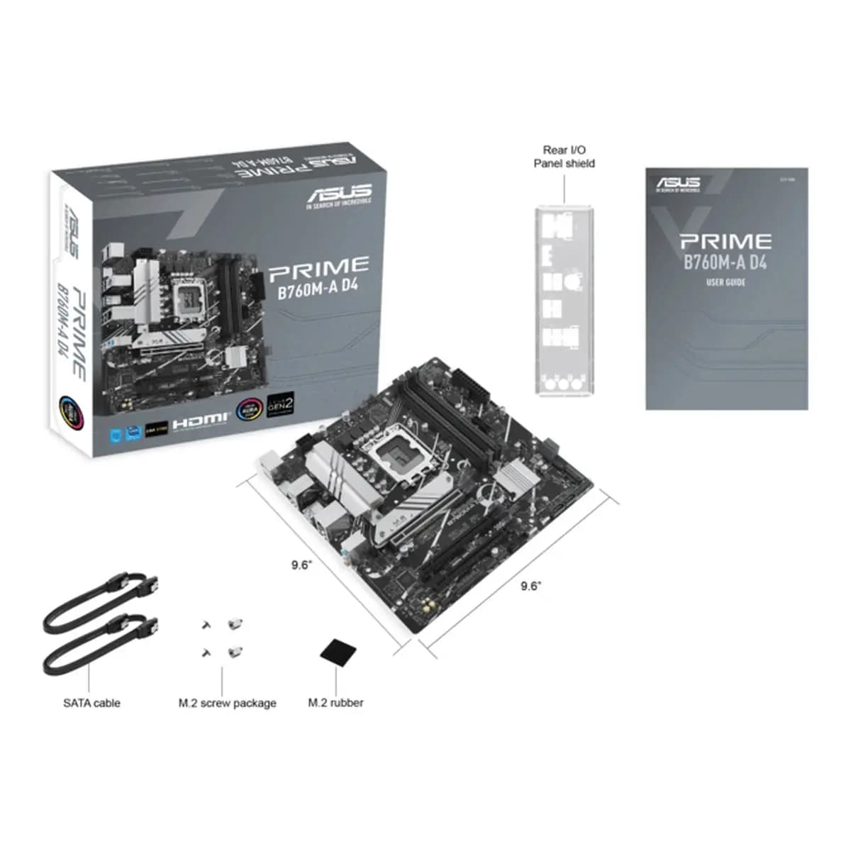 ASUS MB PRIME B760M-A D4-CSMIntel B760, LGA 1700, 2x M.2,4xDDR4; 2xHDMI, DP, mATX