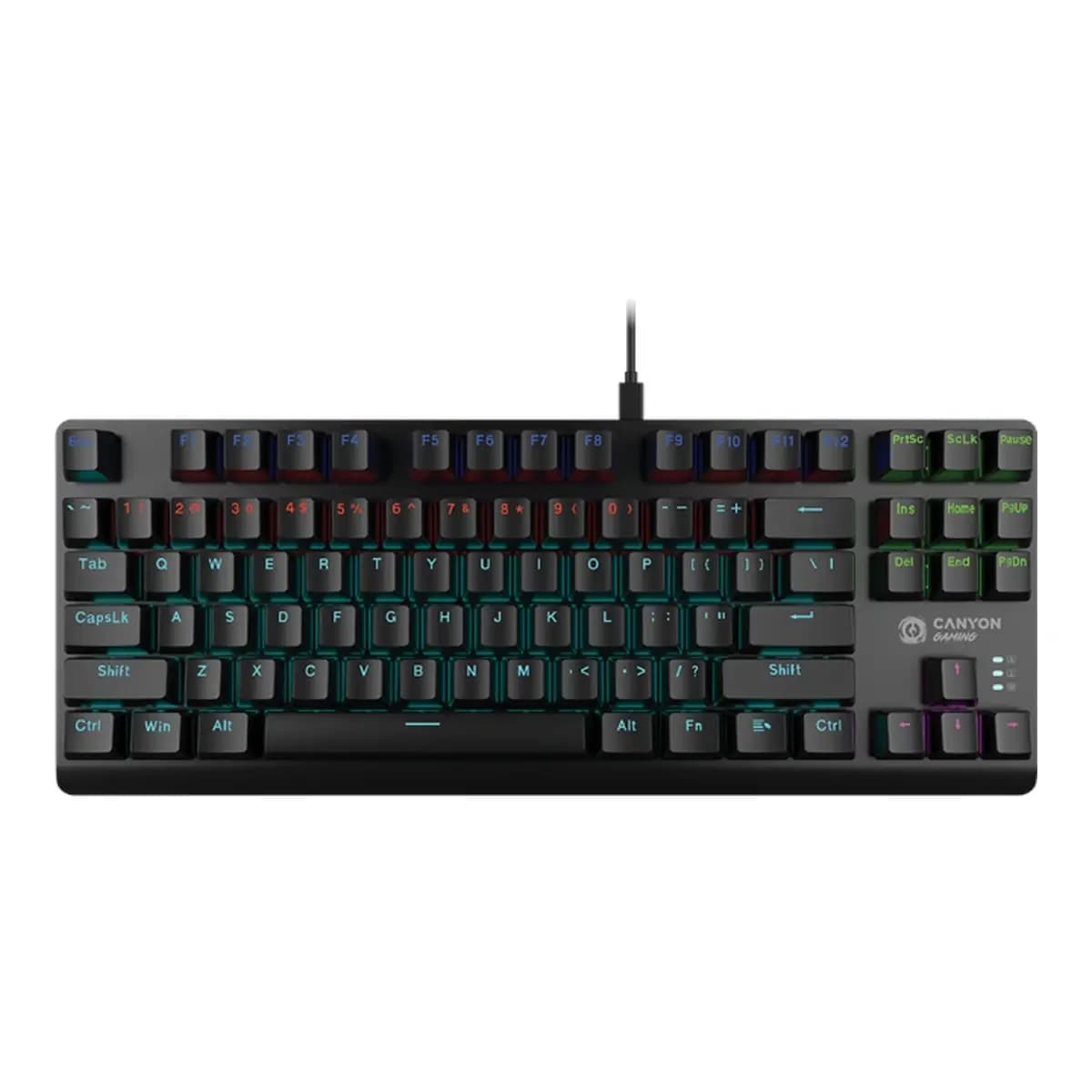 CANYON Tastatura Striker SKB-2, TKL, Rainbow, US, žičana, crna