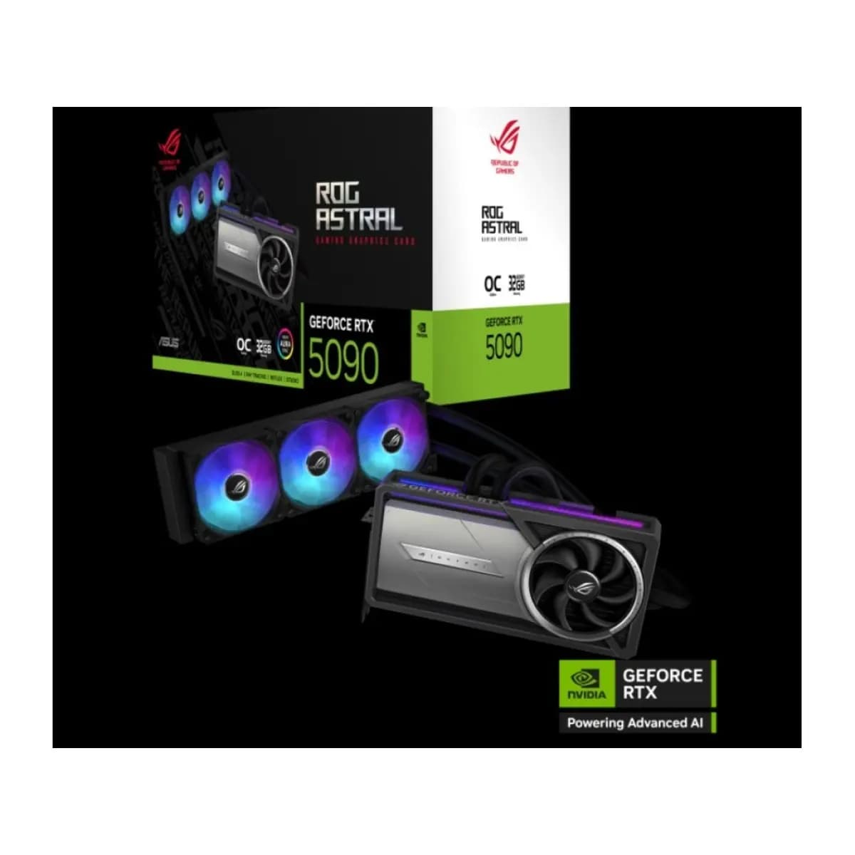 ASUS ROG-ASTRAL-LC-5090 32GB GDDR7 OC, Fluid Force With Liquid Cooler, 512-bit,2xHDMI,3xDP